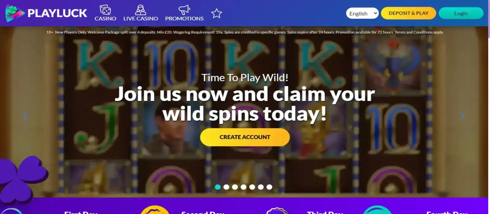 Current public Playluck landing page captured for status checking