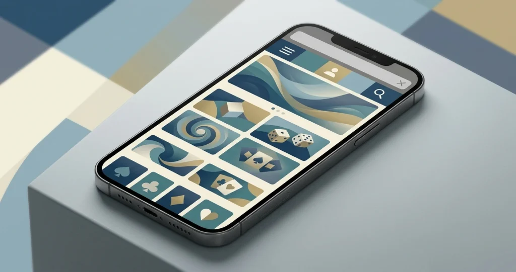 Generic smartphone showing a mobile casino browser layout without branding